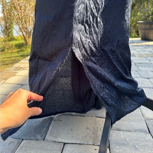 Maeve by Anthropologie Jacqueline Jacquard Leopard Jumpsuit Navy Blue Medium - Picture 10 of 14